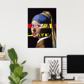 Vermeer Girl met een parel ontmoet Roy Lichte Poster (Thuiskantoor)