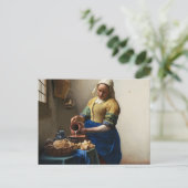Vermeer het Briefkaart van Milkmaid (Staand voorkant)
