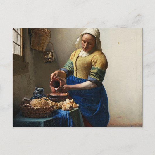 Vermeer het Briefkaart van Milkmaid (Voorkant)