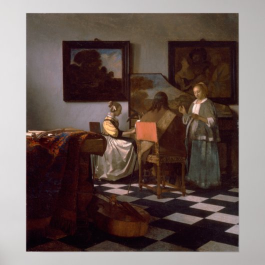 Vermeer - Het Concert 1666 Poster (Voorkant)