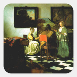 Vermeer: het concert, vierkante sticker
