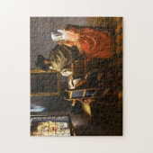 Vermeer het glas van de wijnpuzzel legpuzzel (Verticaal)