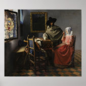 Vermeer - het glas wijn 1661 poster (Voorkant)