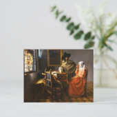Vermeer het glas wijn briefkaart (Staand voorkant)