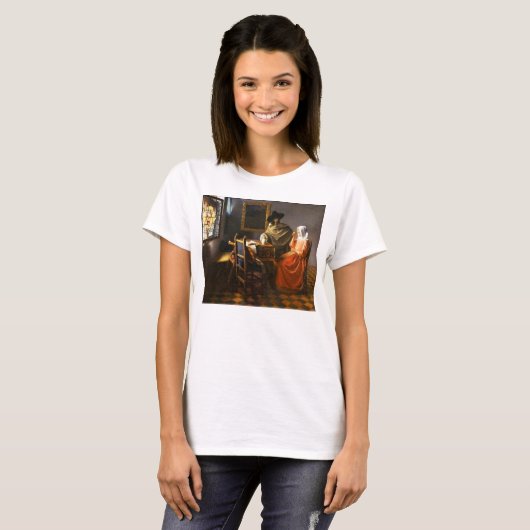Vermeer het glas wijn t-shirt (Voorkant volledig)