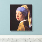 Vermeer - Het meisje met de parel oorbel Canvas Afdruk (Insitu (Houten vloer))