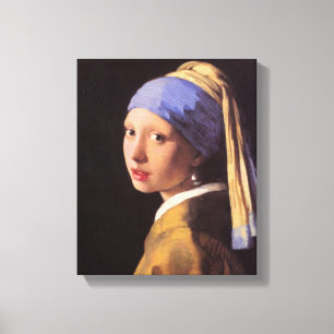 Vermeer - Het meisje met de parel oorbel Canvas Afdruk
