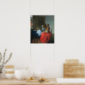 Vermeer - het meisje met een wijnglas 1662 poster (Keuken)