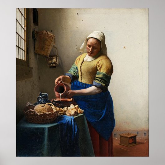 Vermeer het Poster van Milkmaid (Voorkant)