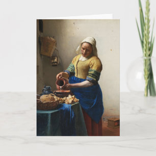 Vermeer het Wenskaart van de Koeienmelkster Kaart