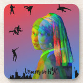 Vermeer in NYC Bier Onderzetter (Voorkant)