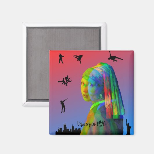 Vermeer in NYC Magneet (Voorkant / Achterkant)