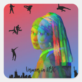 Vermeer in NYC Vierkante Sticker