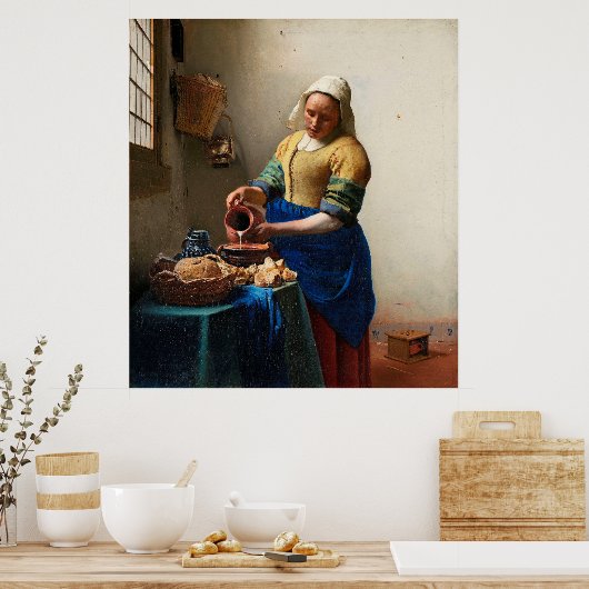 Vermeer is de Milkmaid Poster (Keuken)