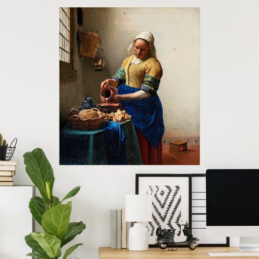 Vermeer is de Milkmaid Poster (Thuiskantoor)