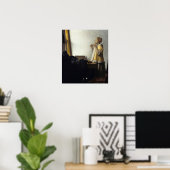 Vermeer - jonge vrouw met een parelachtig Ketting Poster (Thuiskantoor)