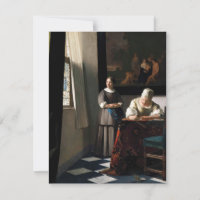 Vermeer - Lady Een brief schrijven met haar Maid