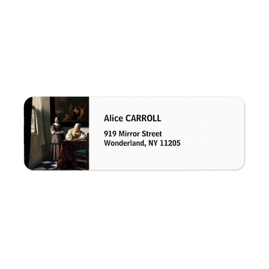 Vermeer - Lady Een brief schrijven met haar Maid Etiket (Voorkant)