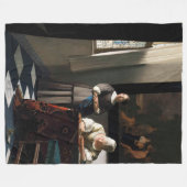 Vermeer - Lady Een brief schrijven met haar Maid Fleece Deken (Voorkant (Horizontaal))