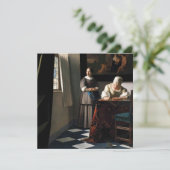 Vermeer - Lady Een brief schrijven met haar Maid Kaart (Staand voorkant)