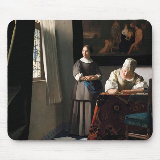 Vermeer - Lady Een brief schrijven met haar Maid Muismat (Voorkant)