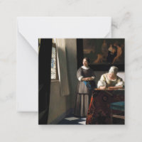 Vermeer - Lady Een brief schrijven met haar Maid