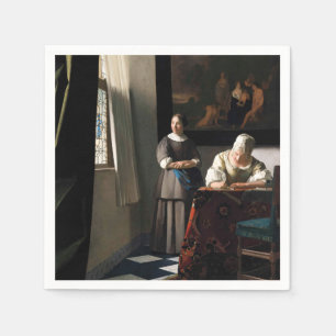 Vermeer - Lady Een brief schrijven met haar Maid Servet