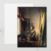 Vermeer - Meisje leest een brief in een open venst Bedankkaart (Voorkant / Achterkant)