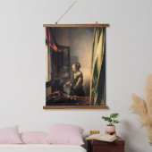 Vermeer - Meisje leest een brief in een open venst Hangend Wandkleed (Slaapkamer)
