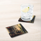 Vermeer - Meisje leest een brief in een open venst Kartonnen Onderzetters (Insitu)