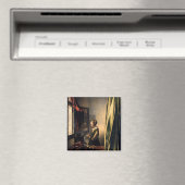 Vermeer - Meisje leest een brief in een open venst Magneet (Insitu (Vaatwasser))