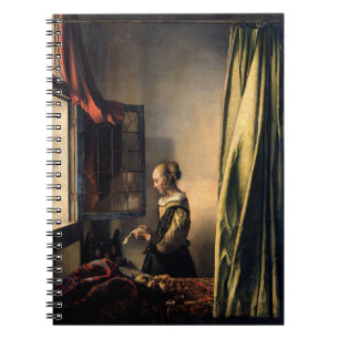 Vermeer - Meisje leest een brief in een open venst Notitieboek