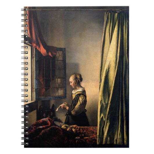 Vermeer - Meisje leest een brief in een open venst Notitieboek (Voorkant)