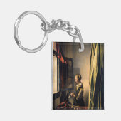 Vermeer - Meisje leest een brief in een open venst Sleutelhanger (Voorkant Links)