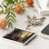 Vermeer - Meisje leest een brief in een open venst Sleutelhanger (Zijkant)