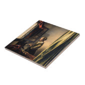 Vermeer - Meisje leest een brief in een open venst Tegeltje (Zijkant)