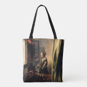 Vermeer - Meisje leest een brief in een open venst Tote Bag (Achterkant)
