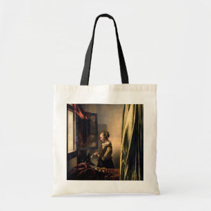 Vermeer - Meisje leest een brief in een open venst Tote Bag
