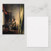 Vermeer - Meisje lezend aan een open raam Notitiekaartje (Voorkant / Achterkant)