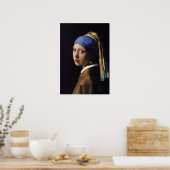 Vermeer - Meisje met de parel - kunst Poster (Keuken)