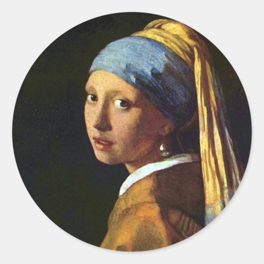 Vermeer: Meisje met de parel kunst sticker