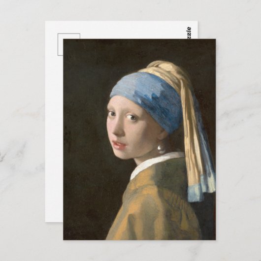 VERMEER Meisje met een parel Briefkaart (Voorkant / Achterkant)