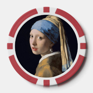 Vermeer Meisje met een parel Oorbel Fijne Kunst Poker Chips