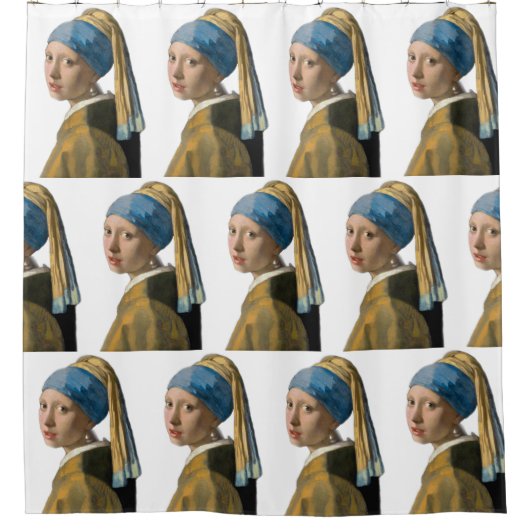 Vermeer - Meisje met een parel oorbel geïsoleerd Douchegordijn (Voorkant)