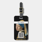 Vermeer - Meisje met een parel - QR-code Bagagelabel (Voorkant verticaal)