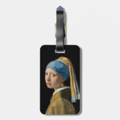 Vermeer - Meisje met een parel - QR-code Bagagelabel (Achterkant verticaal)
