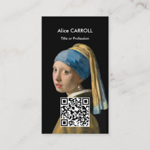 Vermeer - Meisje met een parel - QR-code Visitekaartje