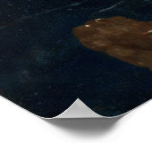 Vermeer - meisje met een rood Pet 1667 Poster (Hoek)