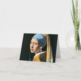Vermeer Meisje met Parel oorbel en oortelefoons Kaart