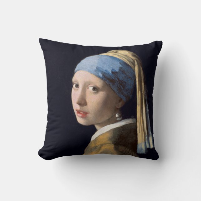 Vermeer Meisje Met Parel Oorbel Kussen (Voorkant)